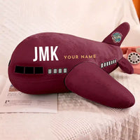 Thumbnail for Mykonos Island Airport (JMK) - Airplane Pillows - Burgundy + Name