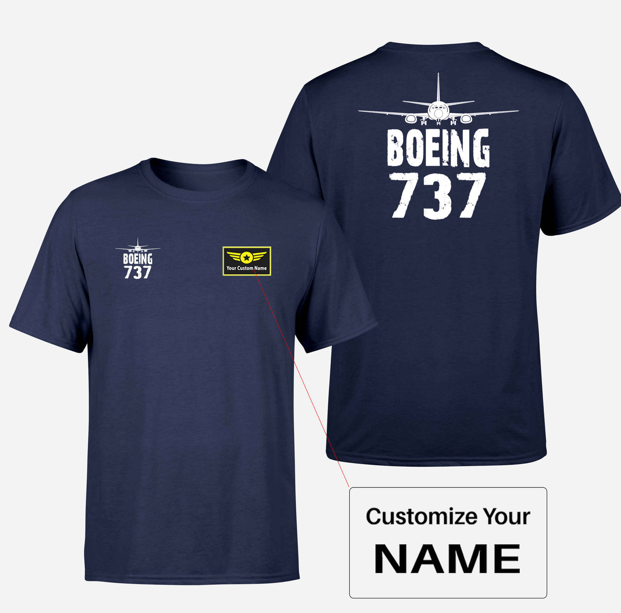 Boeing 737 & Plane Designed Double-Side T-Shirts
