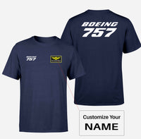 Thumbnail for Boeing 757 & Text Designed Double-Side T-Shirts