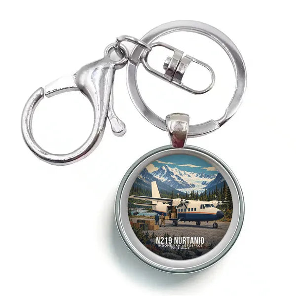 N219 Nurtanio - 3D + Name - Circle Key Chain - Full Print