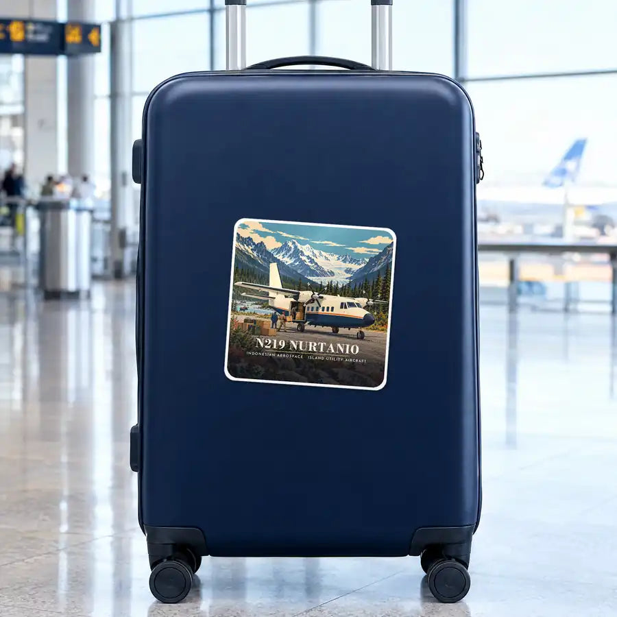 N219 Nurtanio - 3D - Square Sticker - Suitcase