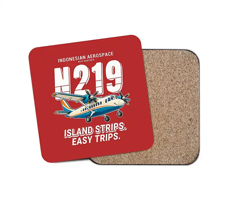 N219 Nurtanio - Cartoon - Coaster - Red