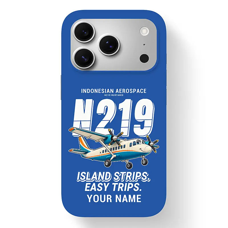 N219 Nurtanio - Cartoon + Name - MagSafe iPhone 17 Pro - Blue