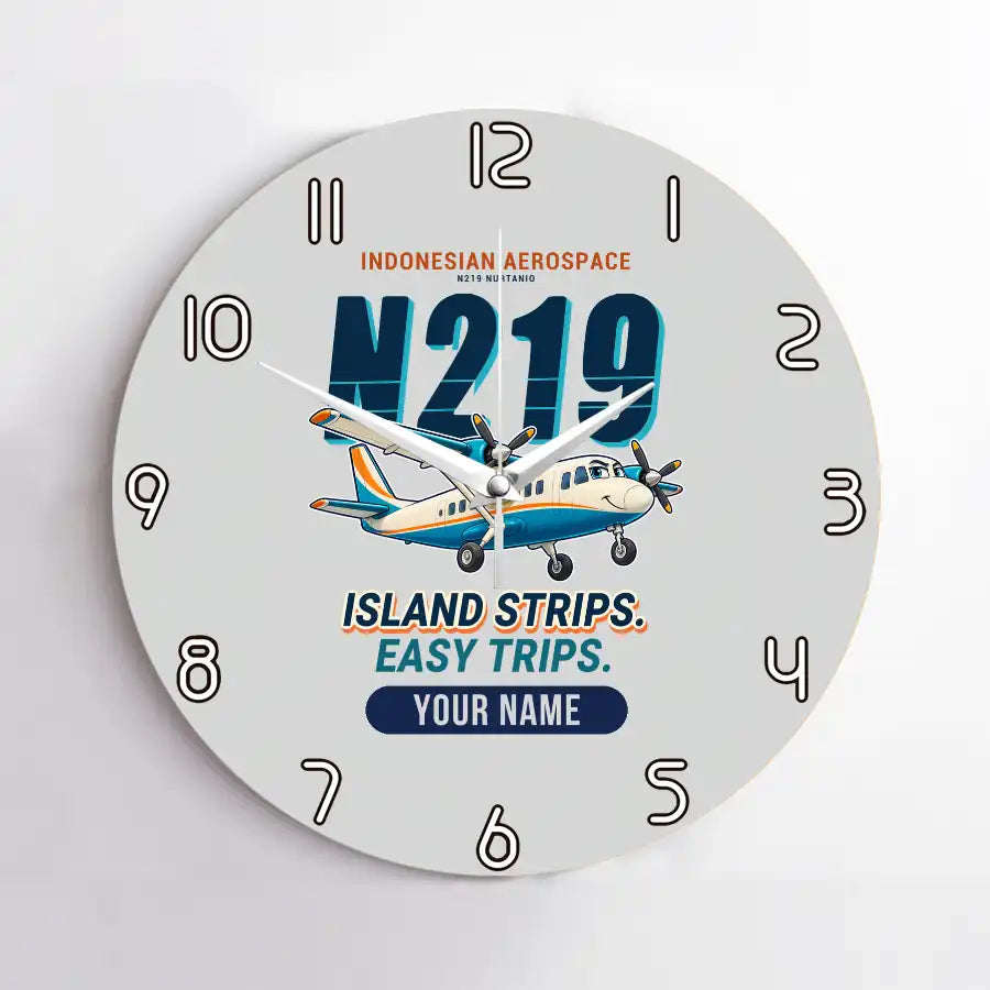 N219 Nurtanio - Cartoon + Name - No Frame - Light Gray