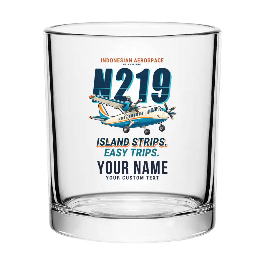 N219 Nurtanio - Cartoon + Name - Special Whiskey Glass