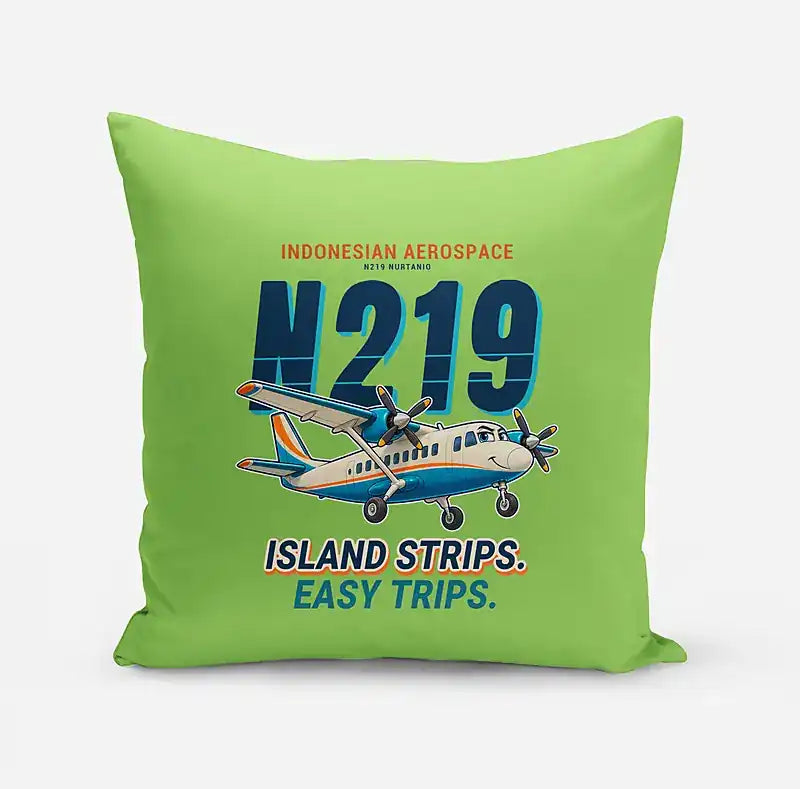 N219 Nurtanio - Cartoon - Pillow - Light Green