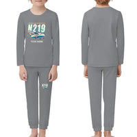 Thumbnail for N219 Nurtanio - Children Pajamas - Cartoon Chest + Name - Gray