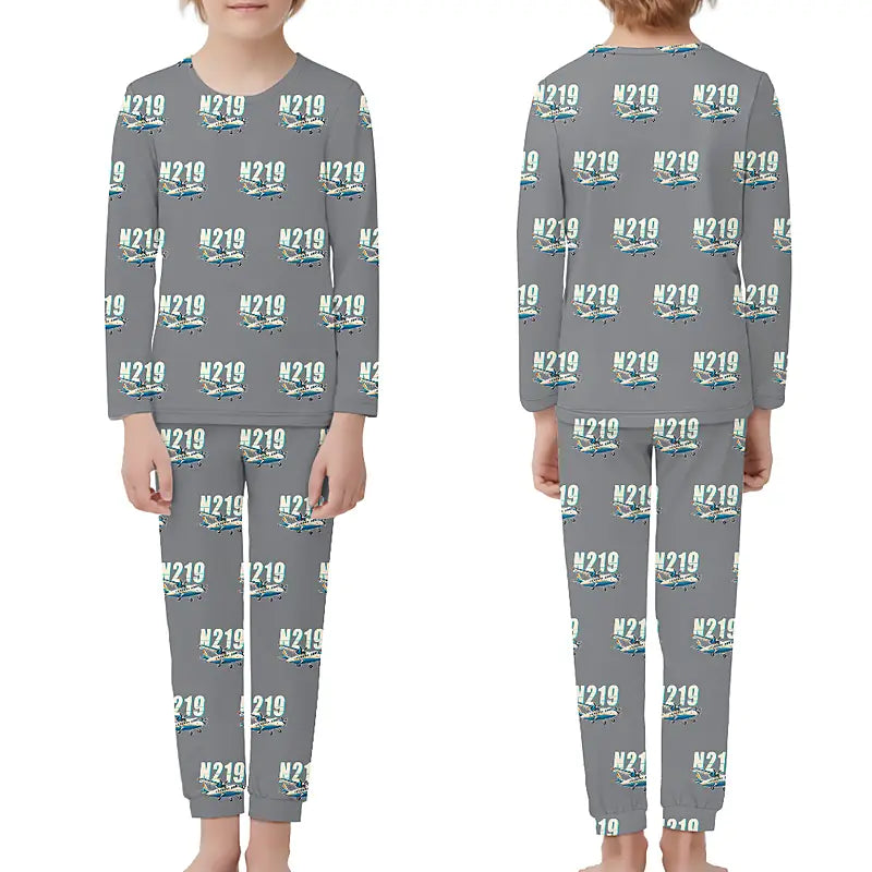 N219 Nurtanio - Children Pajamas - Cartoon Pattern - Gray