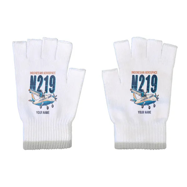 N219 Nurtanio - Gloves - Cut - Cartoon + Name - White