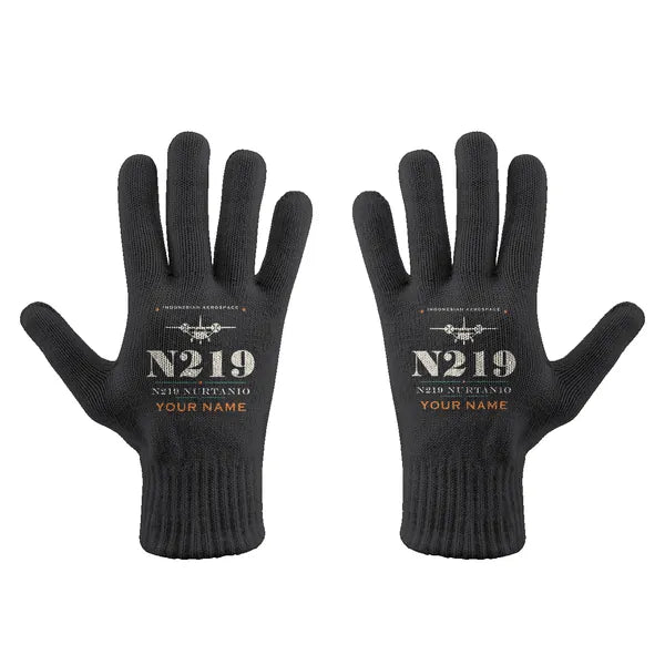 N219 Nurtanio - Gloves - Full - Heritage + Name - Black