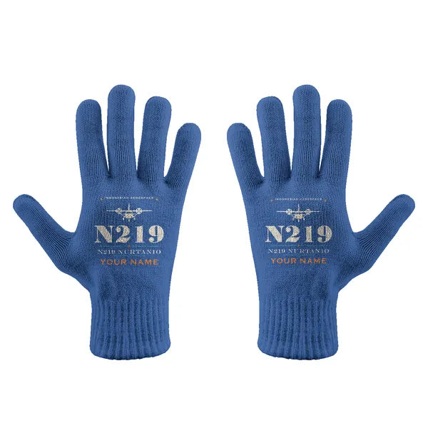N219 Nurtanio - Gloves - Full - Heritage + Name - Blue
