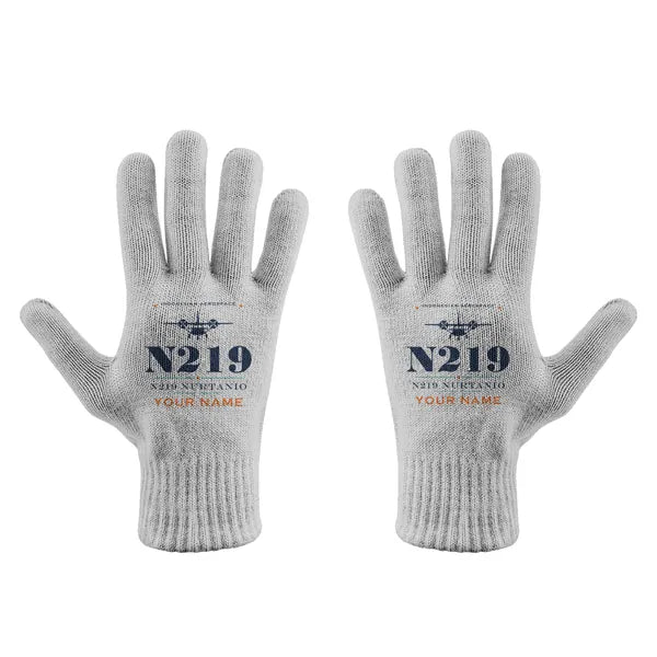 N219 Nurtanio - Gloves - Full - Heritage + Name - Light Gray