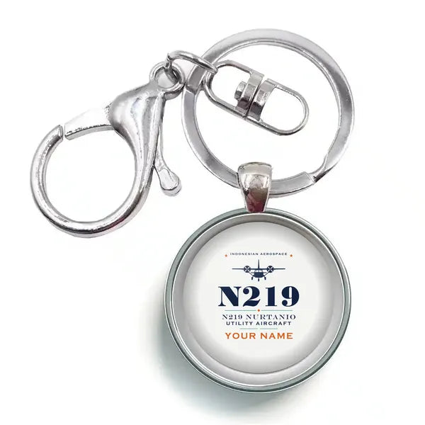 N219 Nurtanio - Heritage + Name - Circle Key Chain - White
