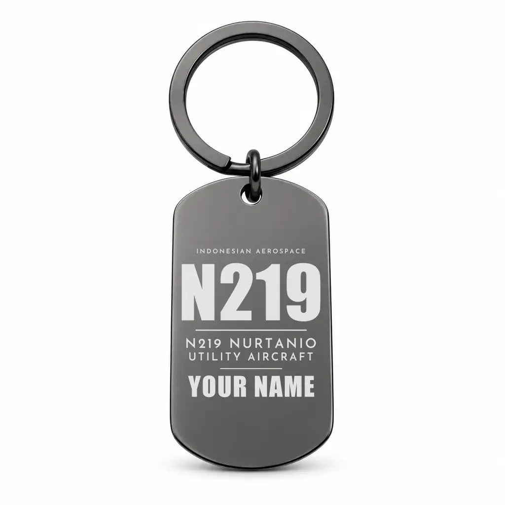N219 Nurtanio - Key Chain - Tag + Name - Black