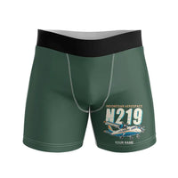 Thumbnail for N219 Nurtanio - Men Boxers - Cartoon + Name - Dark Green