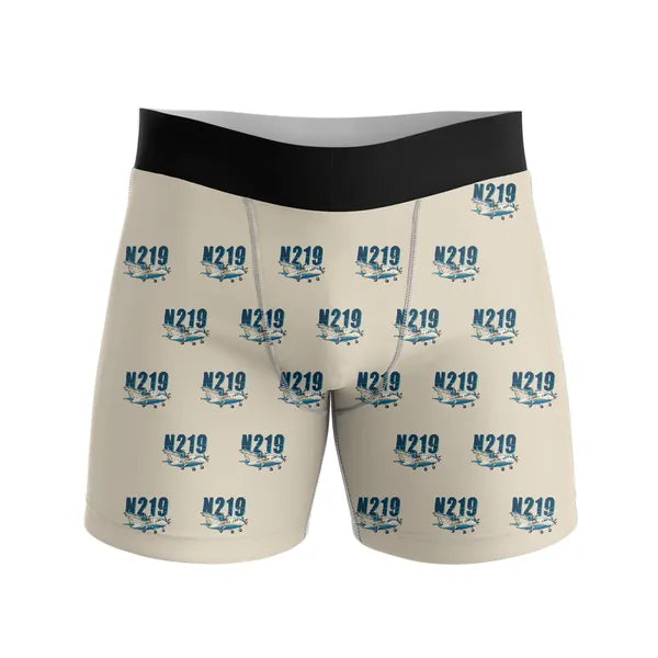 N219 Nurtanio - Men Boxers - Cartoon Pattern - Beige