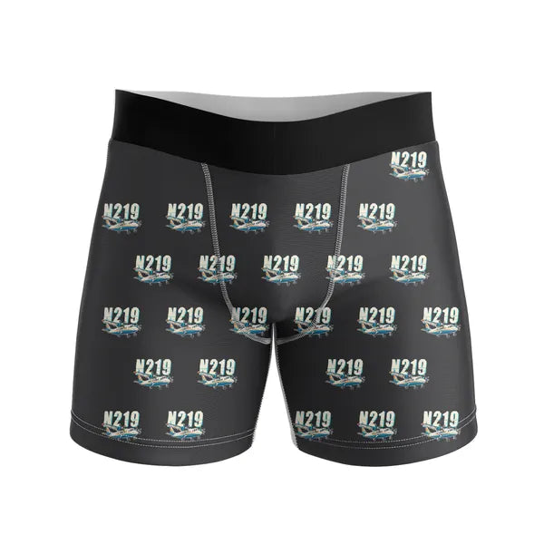 N219 Nurtanio - Men Boxers - Cartoon Pattern - Black