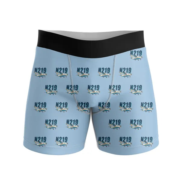 N219 Nurtanio - Men Boxers - Cartoon Pattern - Light Blue