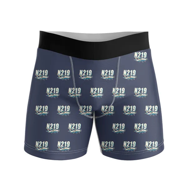 N219 Nurtanio - Men Boxers - Cartoon Pattern - Navy Blue