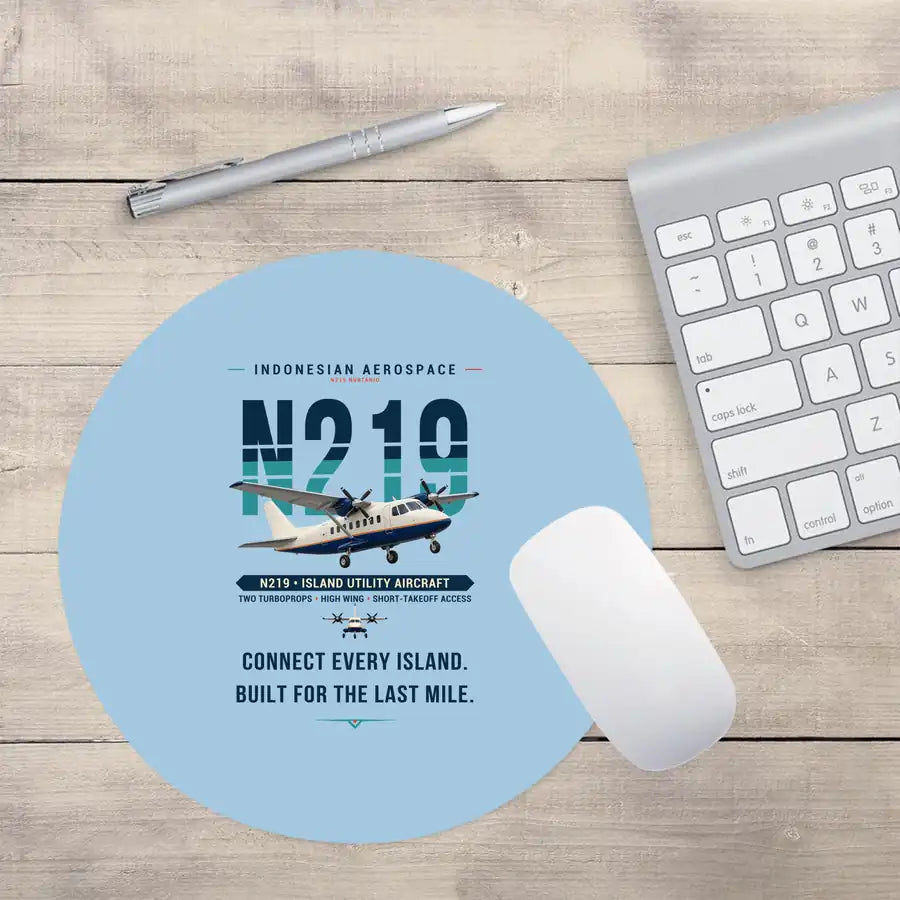 N219 Nurtanio - Original - Round Mouse Pad - Light Blue