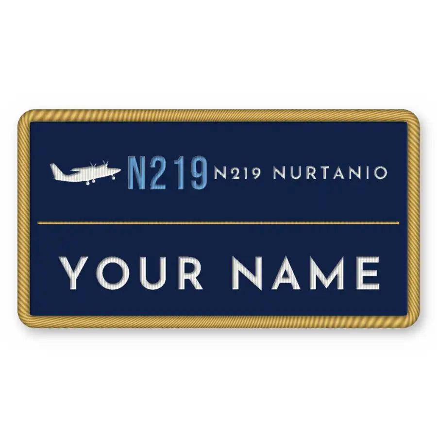 N219 Nurtanio Patches - Rectangle + Name - Navy Sky