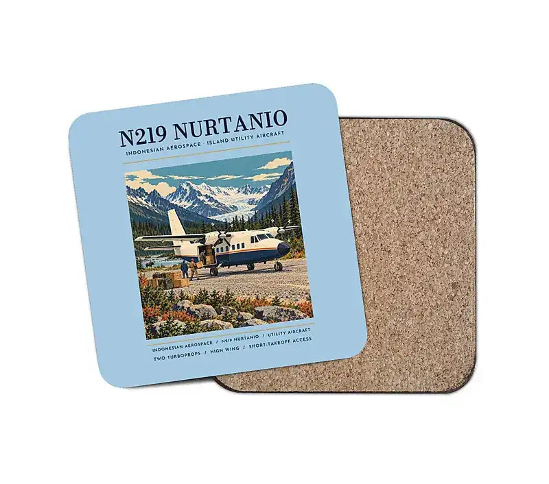 N219 Nurtanio - Poster - Coaster - Light Blue