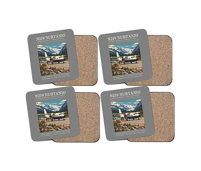 N219 Nurtanio - Poster - Coaster Set - Gray