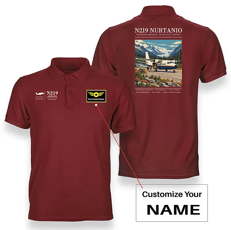 N219 Nurtanio - Poster - Double-Side Polo - Red + Name
