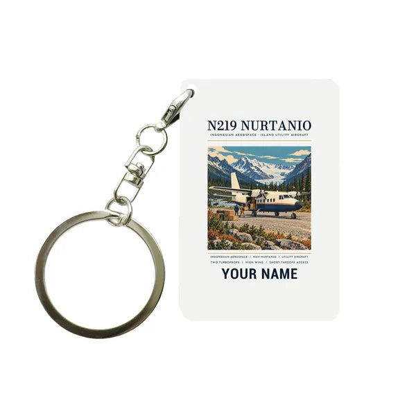 N219 Nurtanio - Poster + Name - Key Chain - White