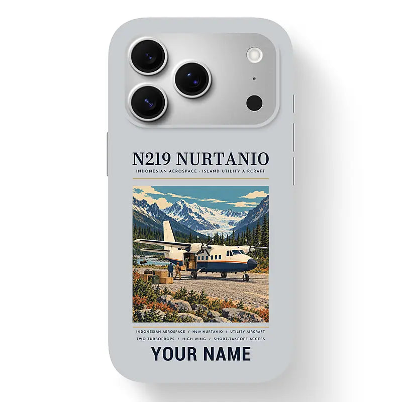 N219 Nurtanio - Poster + Name - MagSafe iPhone 17 Pro - Light Gray