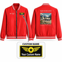 Thumbnail for N219 Nurtanio Stylish Jackets - Baseball Collar - Poster + Name - Red