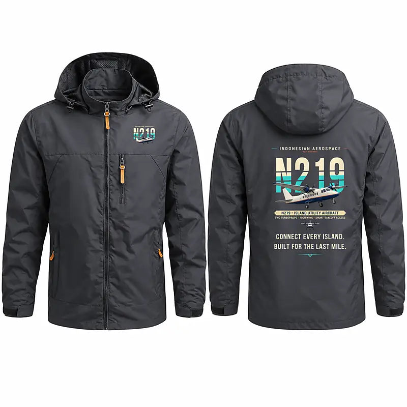 N219 Nurtanio Stylish Jackets - Hooded Windbreaker - Original - Charcoal