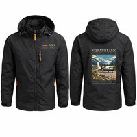 Thumbnail for N219 Nurtanio Stylish Jackets - Hooded Windbreaker - Poster - Black