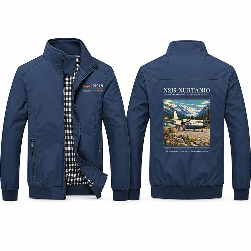 N219 Nurtanio Stylish Jackets - Stand Collar - Poster - Navy Blue