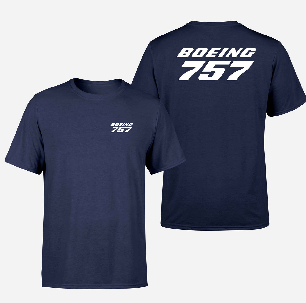 Boeing 757 & Text Designed Double-Side T-Shirts
