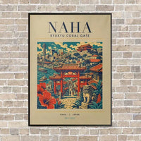 Thumbnail for NAHA - Poster - Canvas Framed - Beige