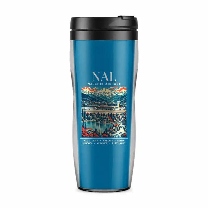 Nalchik Airport (NAL) Travel Mugs - Poster - Plastic (No Holder) - Light Blue