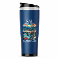 Thumbnail for Nalchik Airport (NAL) Travel Mugs - Poster - Stainless Steel (No Holder) - Blue