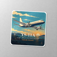 Thumbnail for NAMC YS-11A - 3D + Name - Square Sticker - Close-up