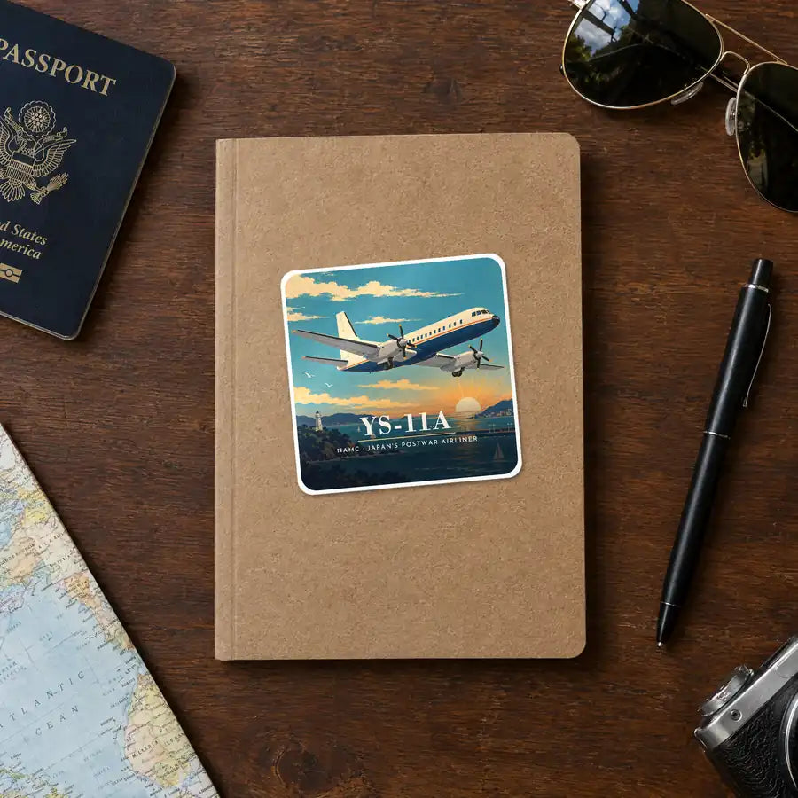 NAMC YS-11A - 3D - Square Sticker - Notebook