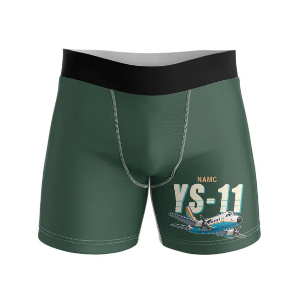 NAMC YS-11A - Men Boxers - Cartoon - Dark Green