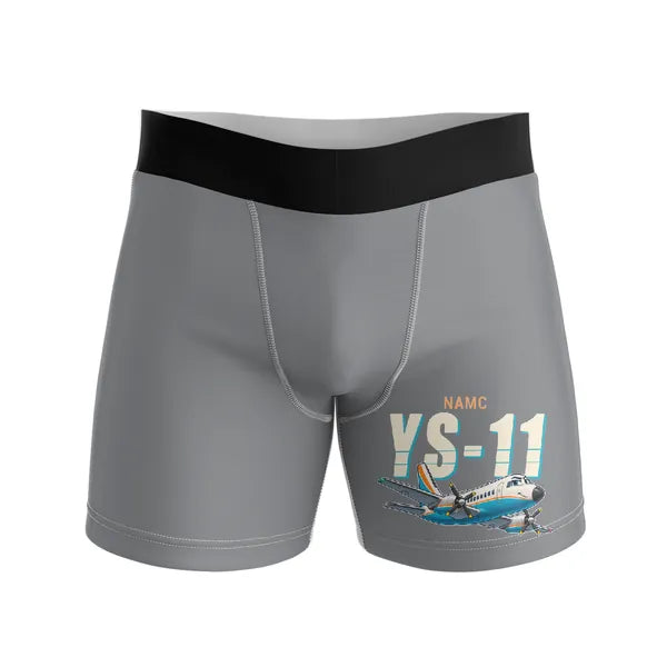 NAMC YS-11A - Men Boxers - Cartoon - Gray