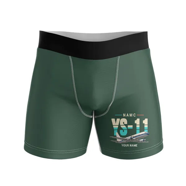 NAMC YS-11A - Men Boxers - Original + Name - Dark Green