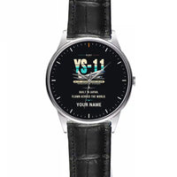 Thumbnail for NAMC YS-11A - Original + Name - Leather Strap - Striped Black Leather Strap