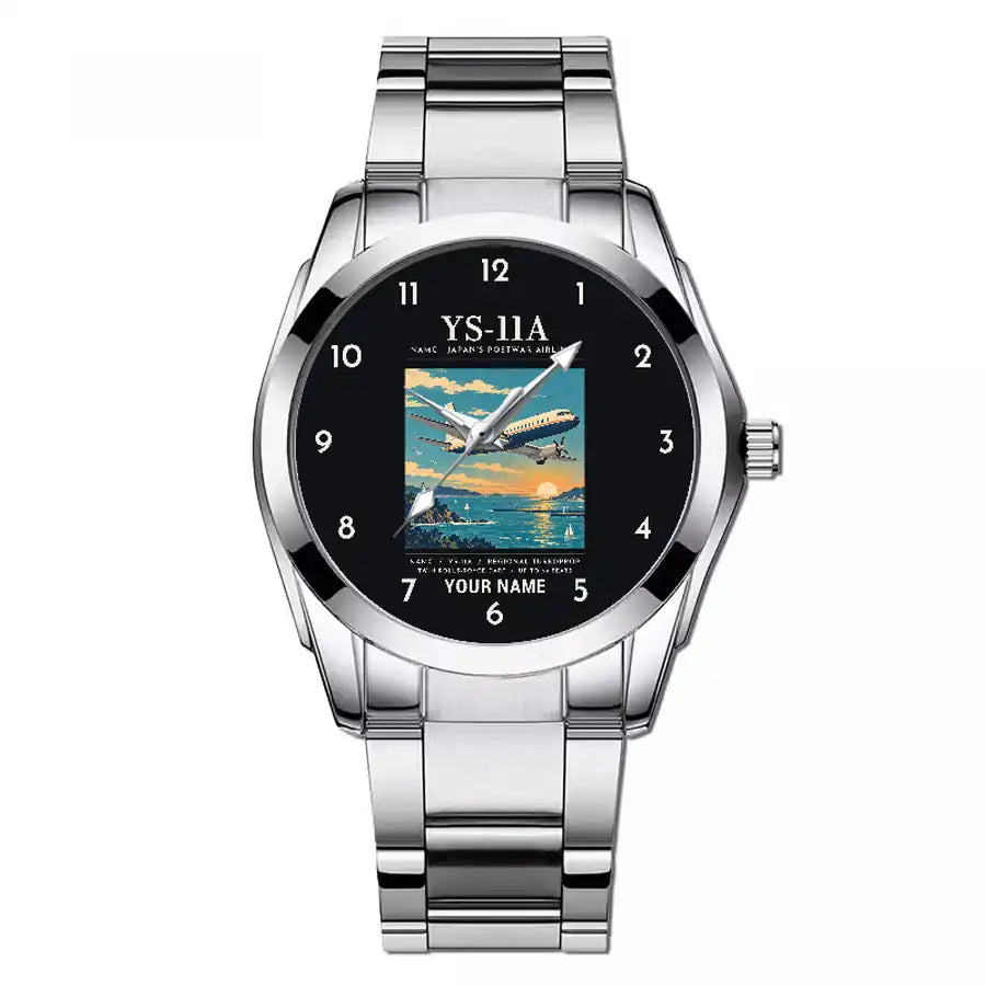 NAMC YS-11A - Poster + Name - Stainless Steel Band - For Men