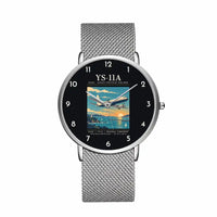 Thumbnail for NAMC YS-11A - Poster - Slim Mesh - Silver and Silver Stainless Steel Strap