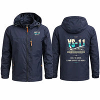 Thumbnail for NAMC YS-11A Stylish Jackets - Hooded Windbreaker - Original - Navy Blue