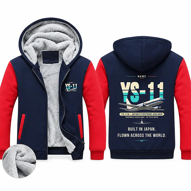 NAMC YS-11A Zipped Sweatshirts - Original - Navy & Red