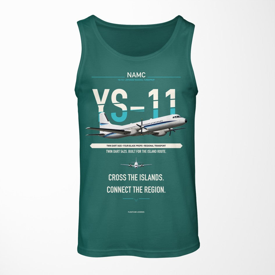 NAMC YS-11A design on green tank top