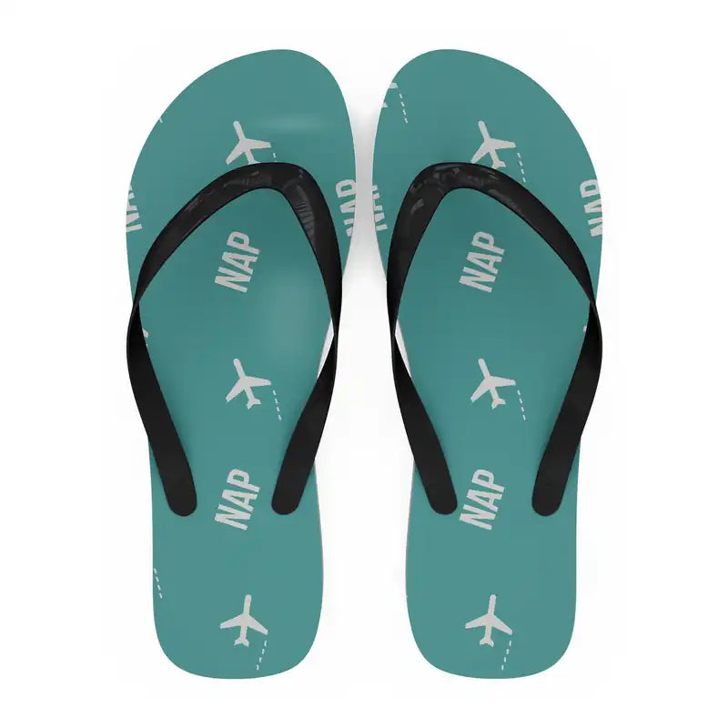 Naples International Airport (NAP) Slippers & Flip Flops - Slippers - Flip Flops - Pattern - Turquoise